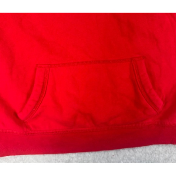 Hollister Red Logo Hoodie Sweatshirt L Y2K Surf Skate Streetwear Cozy Core - Picture 5 of 8